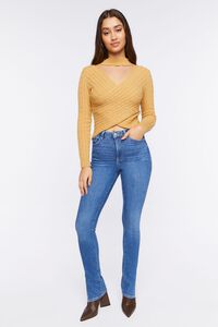 BRONZE Cable Knit Cutout Crossover Sweater, image 4