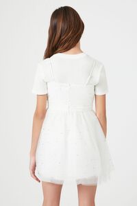 WHITE/MULTI Girls Rhinestone Fit & Flare Mini Dress (Kids), image 3