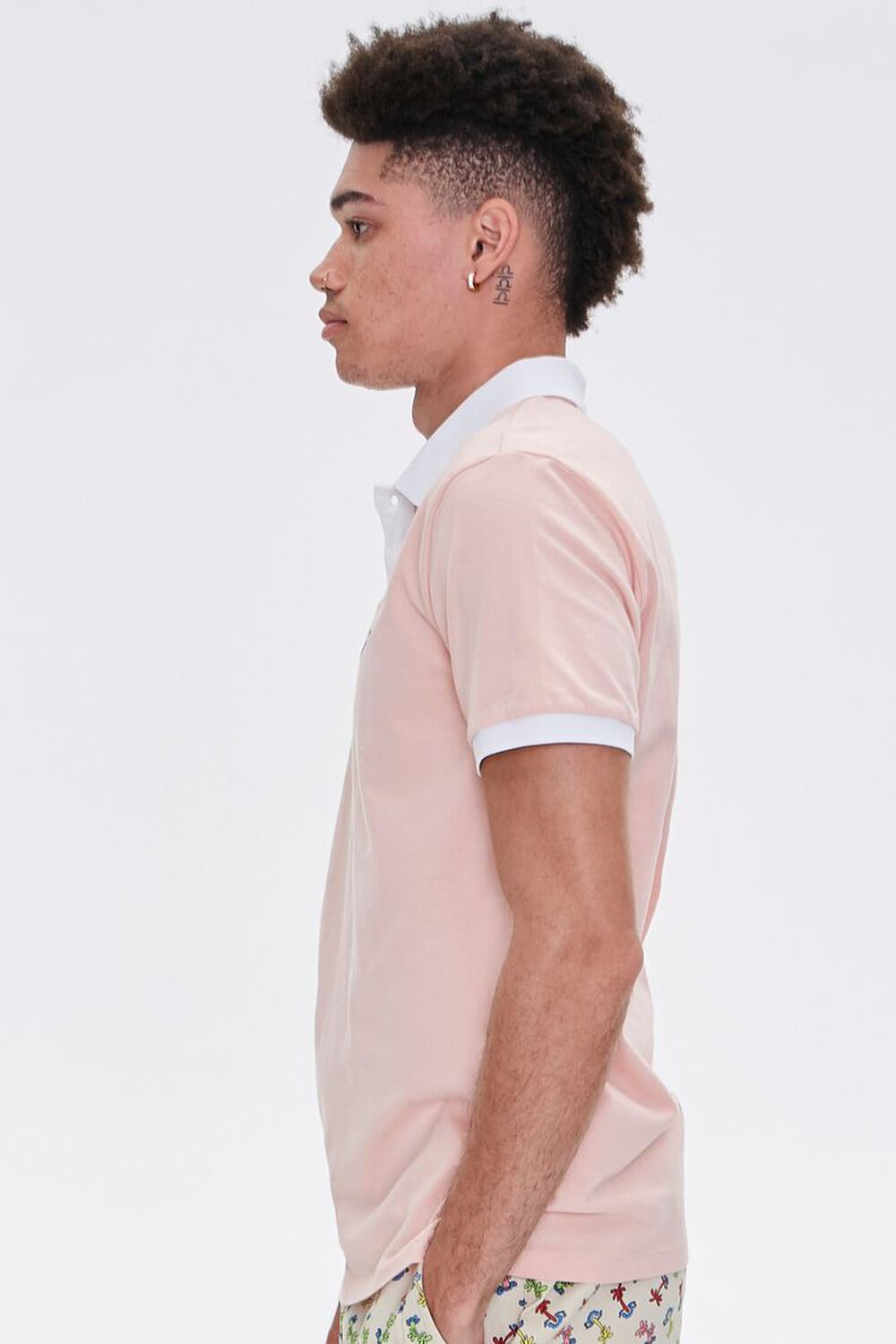 PINK/WHITE Skateboarder Graphic Embroidered Polo, image 2