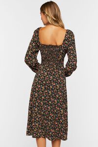 BLACK/MULTI Ditsy Floral Print Midi Dress, image 3
