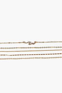 GOLD Rhinestone Snake Charm Bracelet Set, image 2