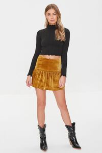 GOLD Velvet Drop-Waist Skirt, image 5