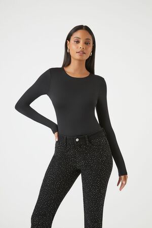 Forever 21 Women's Contour Long-Sleeve Bodysuit XL