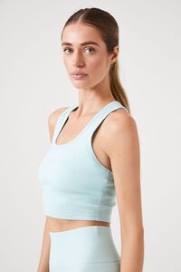 POWDER BLUE Active Racerback Cropped Tank Top, image 2