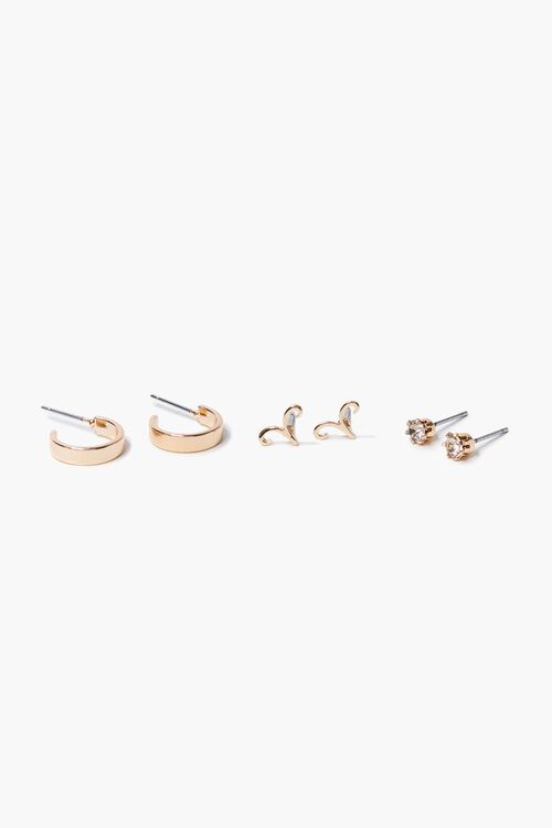 GOLD/ARIES Zodiac Stud Earring Set, image 1