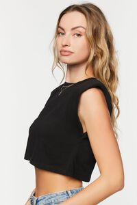 BLACK Cropped Muscle Tee, image 2