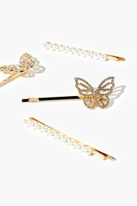 Faux Pearl & Butterfly Bobby Pin Set, image 4