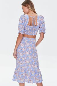 BLUE/MULTI Floral Crop Top & Skirt Set, image 3