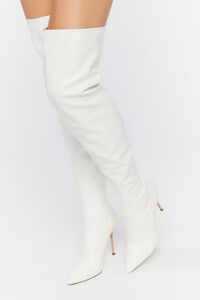 WHITE Thigh-High Stiletto Boots, image 1