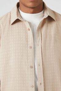 TAUPE Textured Curved-Hem Shirt, image 5