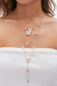 GOLD Statement Butterfly Pendant Necklace, image 1