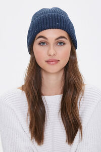 Speckled Rib-Knit Beanie, image 1
