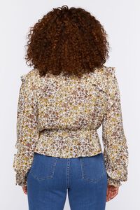 YELLOW/MULTI Plus Size Tie-Front Floral Print Top, image 3