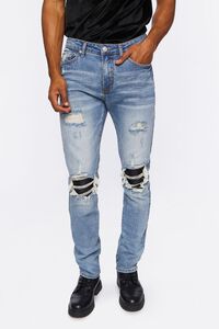 Distressed Slim-Fit Stone Wash Jeans, image 2