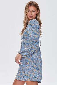 BLUE/MULTI Floral Print Mini Dress, image 2