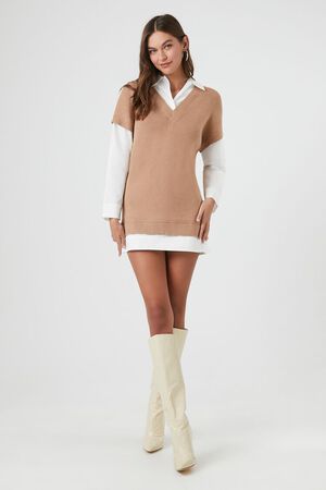 Buy The Mom Store Girls Cotton Sweaterl Dress And Leggings Combo