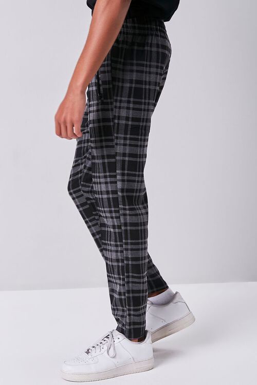 BLACK/GREY Plaid Slim-Fit Pants, image 3