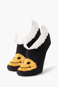 BLACK/YELLOW Happy Face Indoor Slippers, image 1