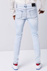 LIGHT DENIM Premium Paint Splatter Skinny Jeans, image 4