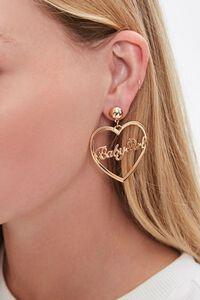 Babygirl Heart Pendant Drop Earrings, image 1
