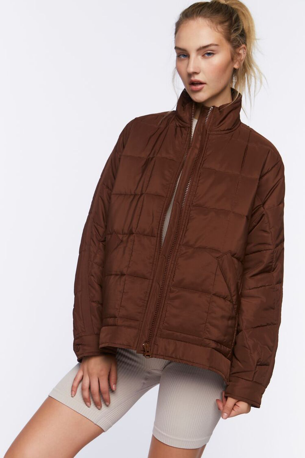 TURKISH COFFEE Active Quilted Puffer Jacket, image 1
