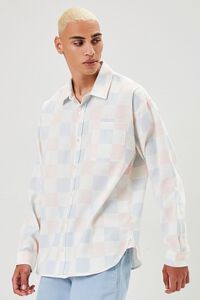 PINK/MULTI Checkered Button-Front Shirt, image 1