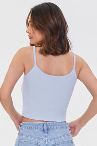 SKY BLUE Pointelle Knit Cropped Cami, image 3