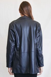 BLACK Faux Leather Pocket Jacket, image 3