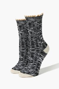 Lace-Trim Marled Crew Socks, image 1