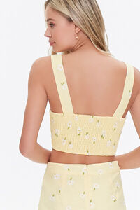 LIGHT YELLOW/MULTI Floral Embroidered Crop Top, image 3