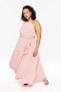 ROSE Plus Size Belted Maxi Dress, image 1