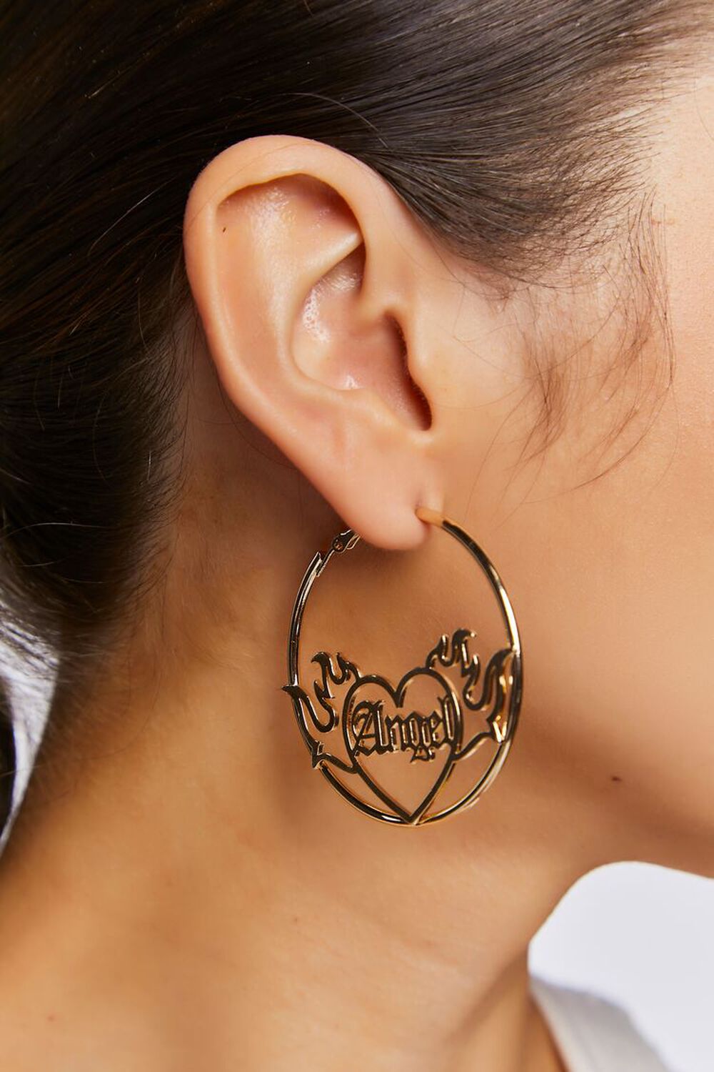 GOLD Angel Hoop Earrings, image 1