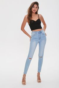 BLACK Textured Cropped Cami, image 4