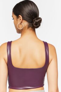 PLUM Faux Leather Cropped Tank Top, image 3