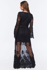 BLACK/BLACK Crochet Lace Maxi Dress, image 3