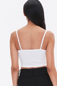 WHITE Ribbed Bustier Crop Top, image 3