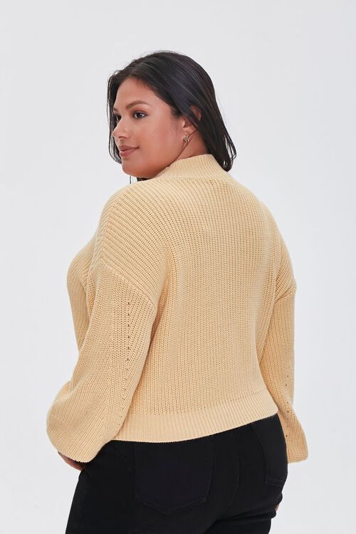 YELLOW Plus Size Mock Neck Sweater, image 3