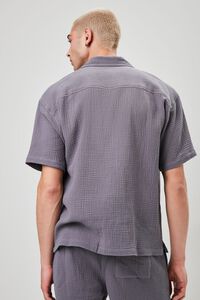 GREY Seersucker Button-Front Shirt, image 3