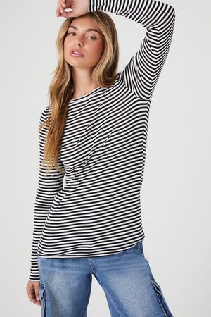 Women Striped Long Sleeve Shirt Split V Neck Sweatshirt Casual Color Block  Pullover Tunic Tops at  Women’s Clothing store