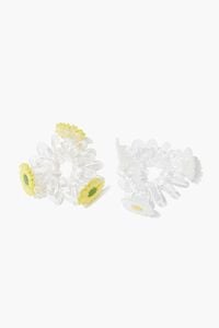 YELLOW/MULTI Floral Spiral Hair Ties, image 1