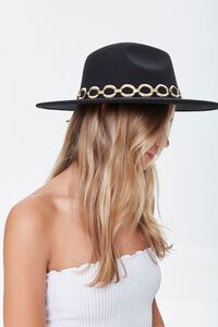BLACK/GOLD Rolo Chain-Trim Cowboy Hat, image 2
