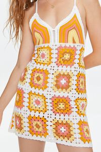 WHITE/MULTI Crochet V-Neck Mini Dress, image 5