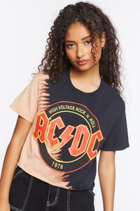 BLACK/MULTI ACDC Graphic Cropped Tee, image 1