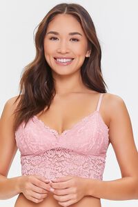 PINK Floral Lace Lounge Cami, image 1