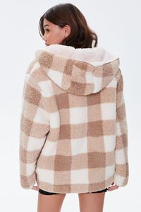 TAUPE/CREAM Reversible Faux Shearling Hooded Coat, image 4