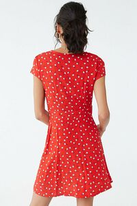 RED/BLUE Floral Print Button-Down Dress, image 3