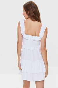 WHITE Smocked Ruffled Mini Dress, image 3