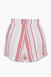 WHITE/RED Striped Linen-Blend Shorts, image 3