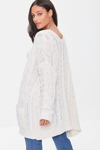CREAM Cable Knit Open-Front Cardigan Sweater, image 3
