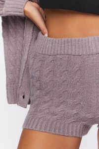 GREY Cable Knit High-Rise Shorts, image 6